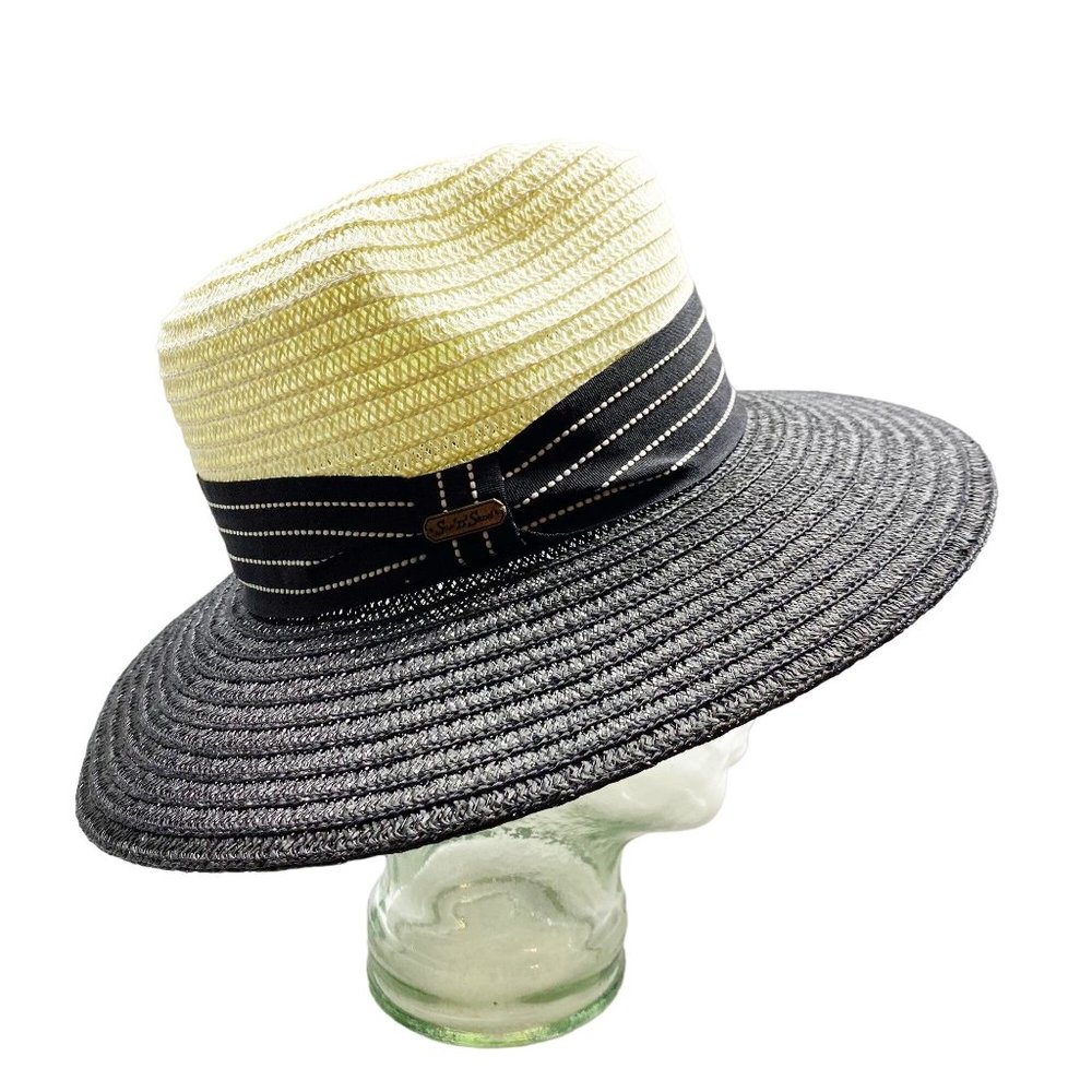 Sun 'n' Sand Cream & Black Wide Brim Fedora